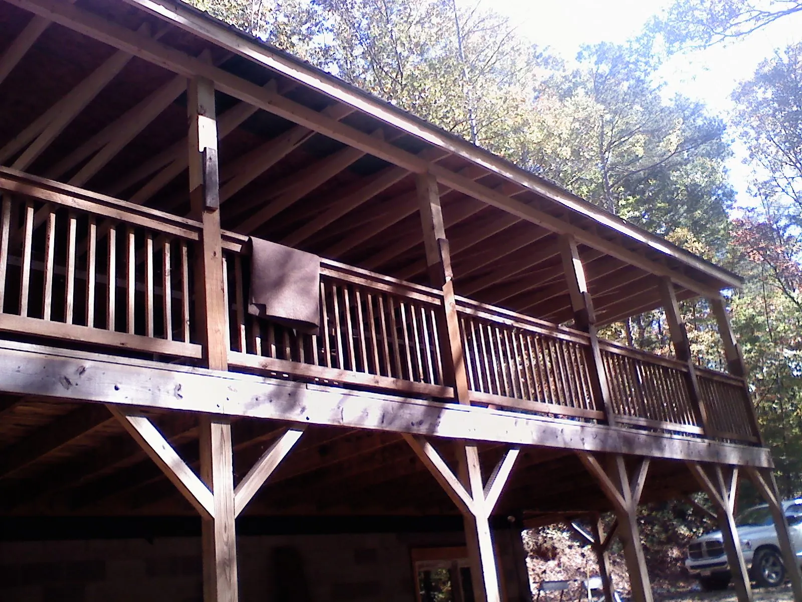 Timber framing under a new elevated porch and deck — Roof Leak Repair in Lairdsville by Roofing Brothers